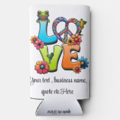 カエルHippie Boho Peace Groovyパーソナライズカスタム スリム缶クーラー (裏面)