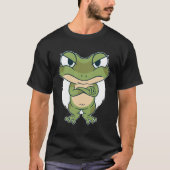 カエルTシャツ |かわいい緑のカエルのシャツ | おもしろい Frog Tシャツ (正面)