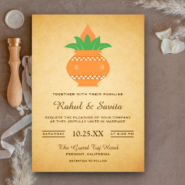 カエレガントラシュヴィンテージインディアン結婚式招待状 招待状