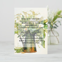 カエレガントラリユリアフラワーバースデーパーティー 招待状