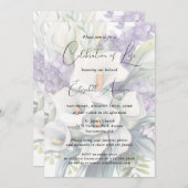 カエレガントラリリーフローラお祝い 招待状 (正面/裏面)