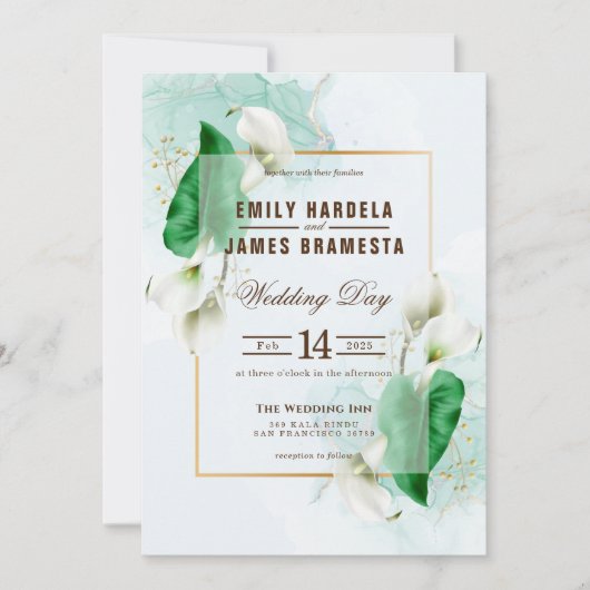 カエレガントラリリー結婚ズ 招待状 (正面)