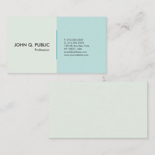 カエレガントラーモダンプロフェッショナル青 名刺 (正面/裏面)