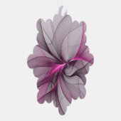 カオエレガントスモダン抽象芸術ピンクフラクタルアート オーナメントカード (右)