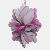 カオエレガントスモダン抽象芸術ピンクフラクタルアート オーナメントカード (左)