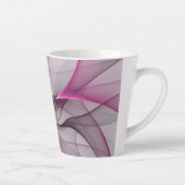 カオエレガントスモダン抽象芸術ピンクフラクタルアート カフェラテマグ (右)