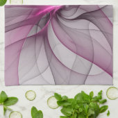 カオエレガントスモダン抽象芸術ピンクフラクタルアート キッチンタオル (折り畳み)