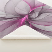 カオエレガントスモダン抽象芸術ピンクフラクタルアート シェルパブランケット (3/4)