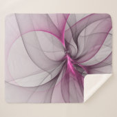 カオエレガントスモダン抽象芸術ピンクフラクタルアート シェルパブランケット (正面(横))