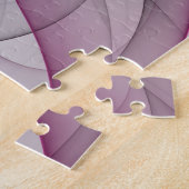 カオエレガントスモダン抽象芸術ピンクフラクタルアート ジグソーパズル (側面)