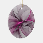 カオエレガントスモダン抽象芸術ピンクフラクタルアート セラミックオーナメント (右)