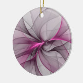 カオエレガントスモダン抽象芸術ピンクフラクタルアート セラミックオーナメント (左)