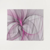 カオエレガントスモダン抽象芸術ピンクフラクタルアート タペストリー (正面(横))