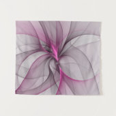 カオエレガントスモダン抽象芸術ピンクフラクタルアート タペストリー (正面(横))