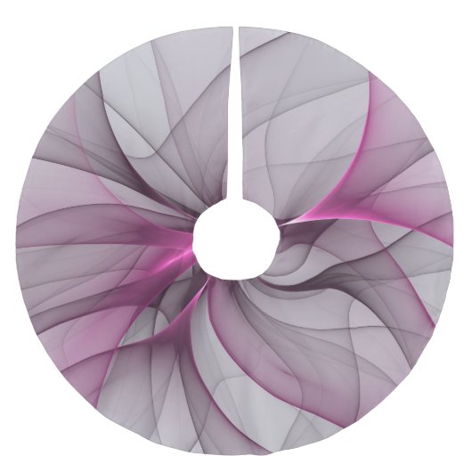 カオエレガントスモダン抽象芸術ピンクフラクタルアート ブラッシュドポリエステルツリースカート (正面)