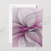 カオエレガントスモダン抽象芸術ピンクフラクタルアート ポストカード (正面/裏面)