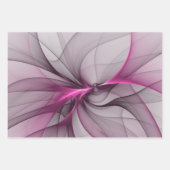 カオエレガントスモダン抽象芸術ピンクフラクタルアート ラッピングペーパーシート (正面)