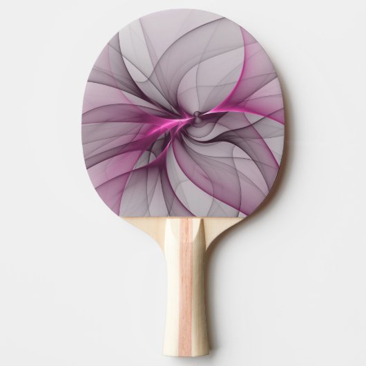 カオエレガントスモダン抽象芸術ピンクフラクタルアート 卓球ラケット (正面)