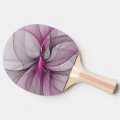 カオエレガントスモダン抽象芸術ピンクフラクタルアート 卓球ラケット (横)