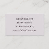 カオエレガントスモダン抽象芸術ピンクフラクタルアート 名刺 (裏面)