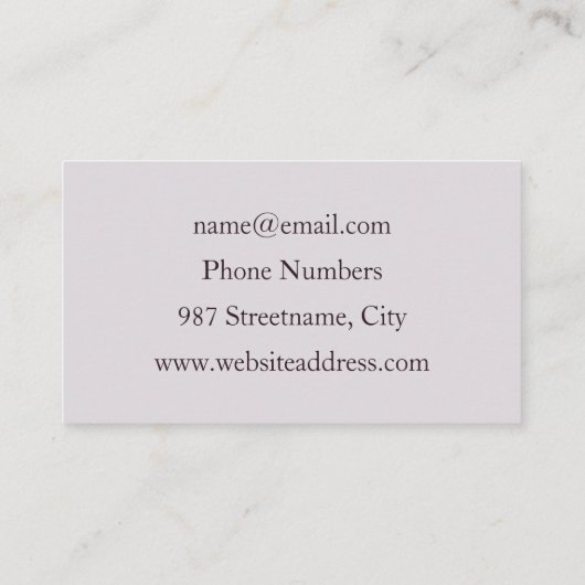 カオエレガントスモダン抽象芸術ピンクフラクタルアート 名刺 (裏面)