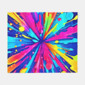 カオカラフルス絵を描（ばちゃばちゃ）跳ねる抽象芸術 フリースブランケット (正面(横))