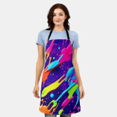 カオカラフルス・イン・抽象芸術（ばちゃばちゃ）跳ねる エプロン (着用した状態)
