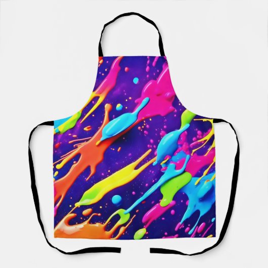 カオカラフルス・イン・抽象芸術（ばちゃばちゃ）跳ねる エプロン (正面)