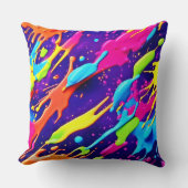 カオカラフルス・イン・抽象芸術(ばちゃばちゃ)跳ねる クッション (正面)