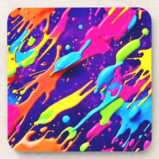 カオカラフルス・イン・抽象芸術(ばちゃばちゃ)跳ねる コースター (正面)