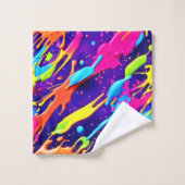 カオカラフルス・イン・抽象芸術（ばちゃばちゃ）跳ねる バスタオルセット (ウォッシュタオル)