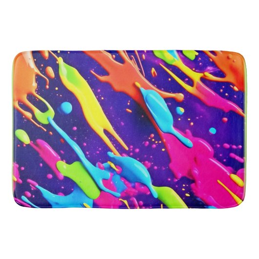 カオカラフルス・イン・抽象芸術(ばちゃばちゃ)跳ねる バスマット (正面)