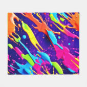 カオカラフルス・イン・抽象芸術（ばちゃばちゃ）跳ねる フリースブランケット (正面(横))