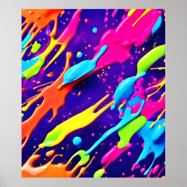カオカラフルス・イン・抽象芸術(ばちゃばちゃ)跳ねる ポスター