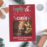 カオスおもしろいとクリスマス応援 シーズンカード<br><div class="desc">赤とおもしろい緑の色のフェスティバルデザインを備え伝統的たフォトクリスマスカード。パーソナカスタマイズリゼーション機能を簡単に使用。</div>