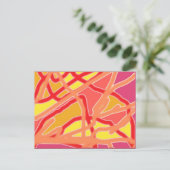 カオスから型枠デジタルアート葉書 – ピンク ポストカード (スタンド正面)