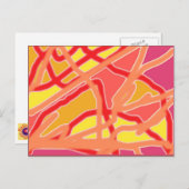 カオスから型枠デジタルアート葉書 – ピンク ポストカード (正面/裏面)
