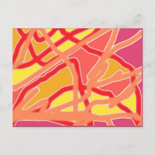 カオスから型枠デジタルアート葉書 – ピンク ポストカード (正面)