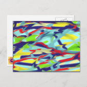 カオスから型枠デジタルアート葉書 – 青 ポストカード (正面/裏面)