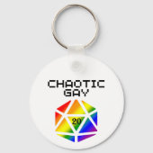 カオスなゲイD20 - LGBTQ+ プライドDND キーホルダー (裏面)