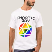 カオスなゲイD20 – LGBTQ+ プライドDND Tシャツ (正面)