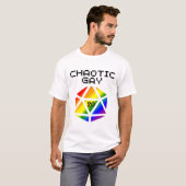 カオスなゲイD20 – LGBTQ+ プライドDND Tシャツ (正面フル)