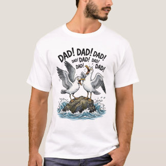 カオスな父の日おもしろカモメデザイン Tシャツ