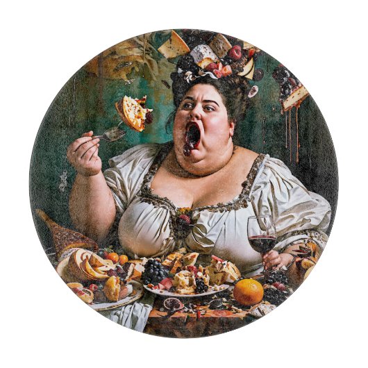 「カオスの宴会」超現実的な作品カラフル展 カッティングボード (正面)