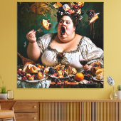 「カオスの宴会」超現実的な作品カラフル展 キャンバスプリント (インサイチュ (リビング))