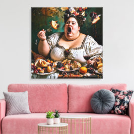 「カオスの宴会」超現実的な作品カラフル展 キャンバスプリント