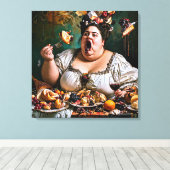 「カオスの宴会」超現実的な作品カラフル展 キャンバスプリント (インサイチュ (ウッドフロア))