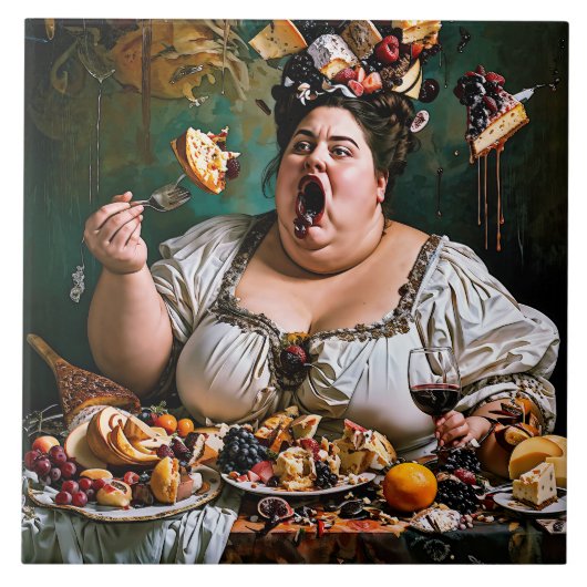 「カオスの宴会」超現実的な作品カラフル展 タイル (正面)