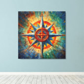 カオスの方向(コンパスバラ) キャンバスプリント (インサイチュ (ウッドフロア))