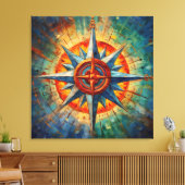 カオスの方向(コンパスバラ) キャンバスプリント (インサイチュ (リビング))